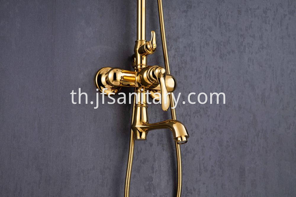 Bathroom Rain Shower Set Hand Shower Gold